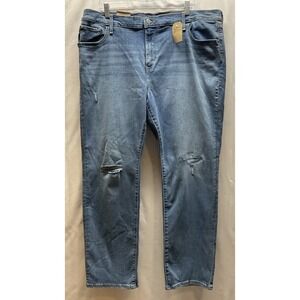 NWT Women's Levi's 724 High Rise Slim Straight Distressed Blue Jeans - Size 20 W